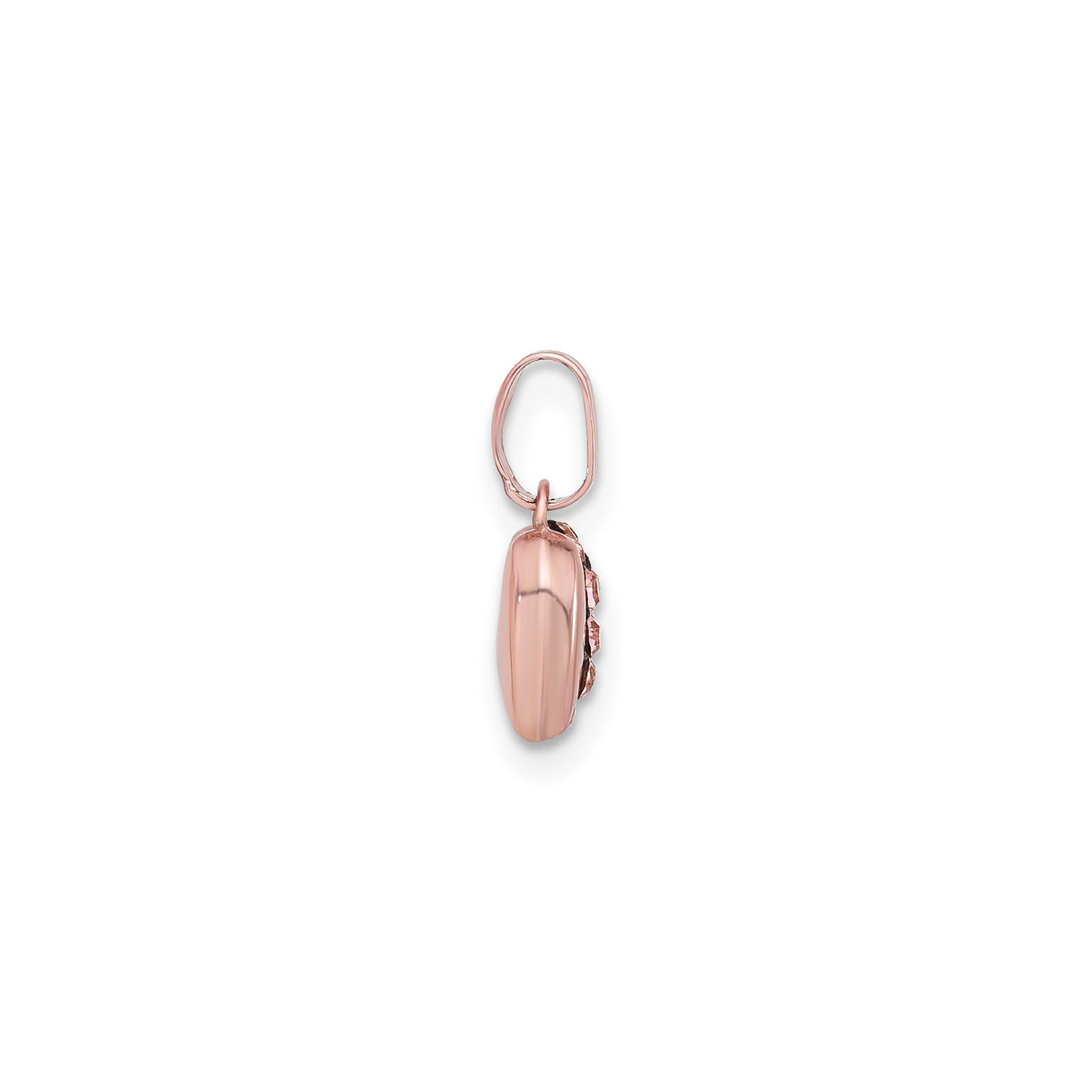 Sterling Silver Heart Pendant with Pink Crystal Accents and Rose Gold Plating for Women