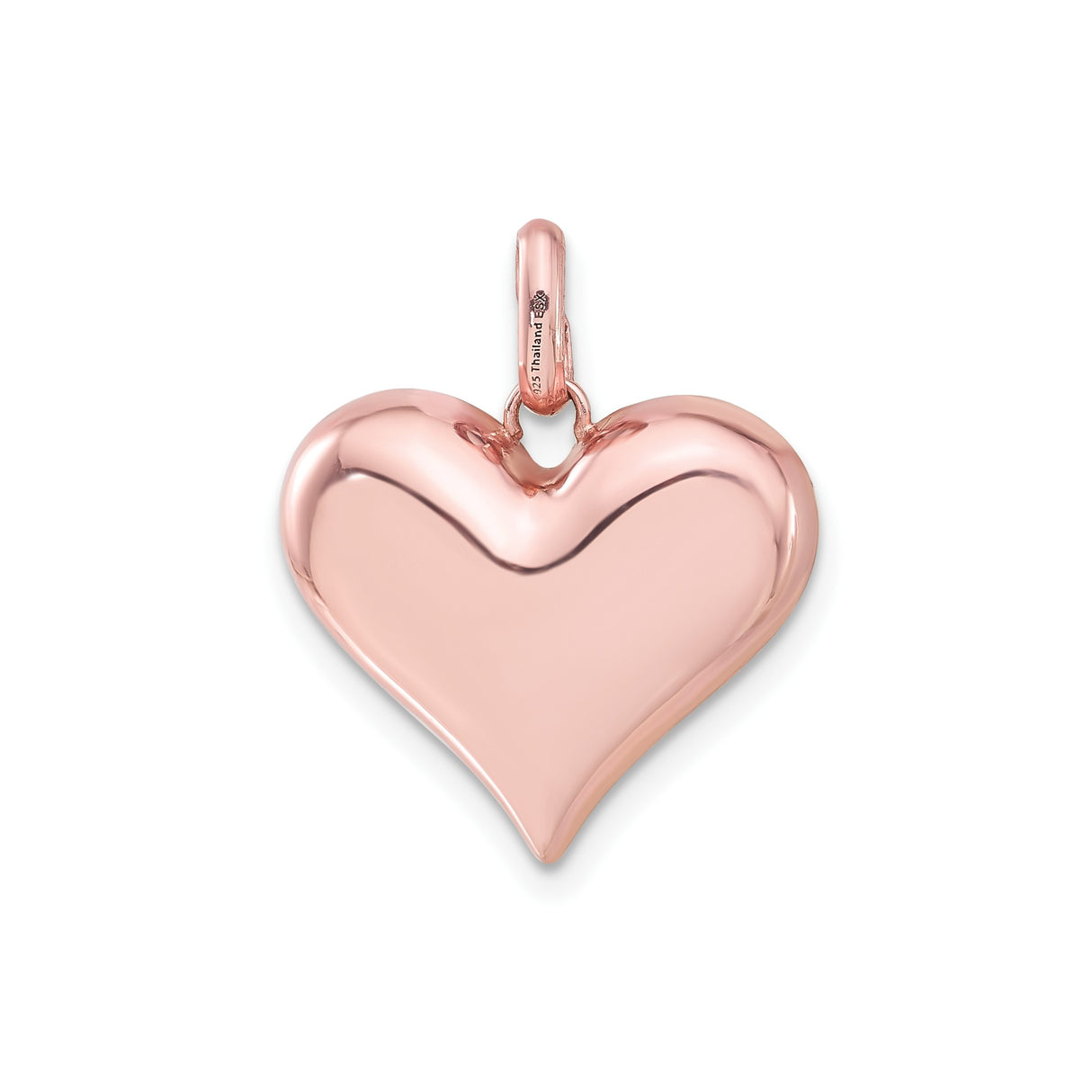 Sterling Silver Heart Pendant with Pink Crystal and Rose Gold Plating, Romantic Jewelry for Women