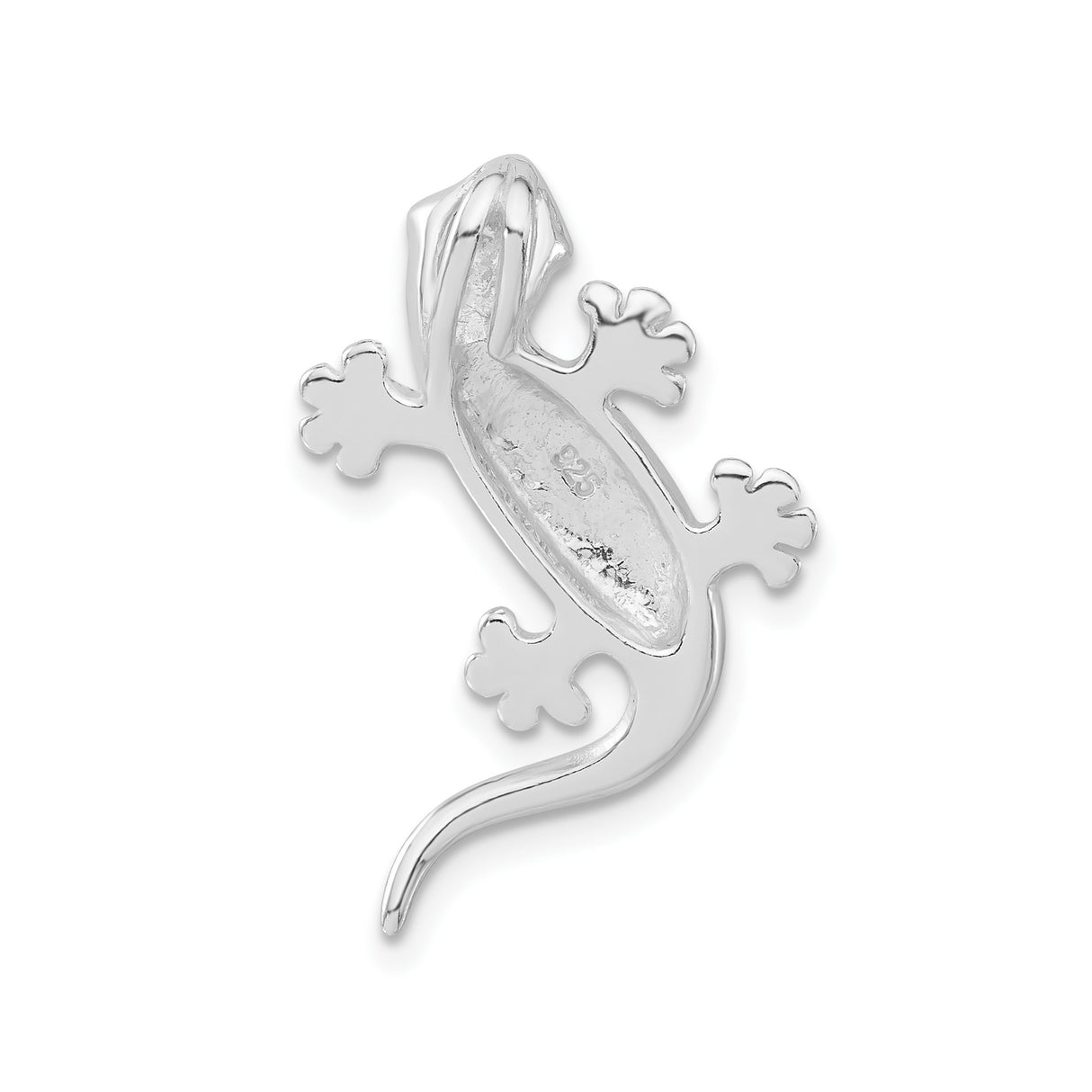 Sterling Silver Gecko Lizard Pendant with Clear Crystal Accents, Nature Inspired Animal Jewelry