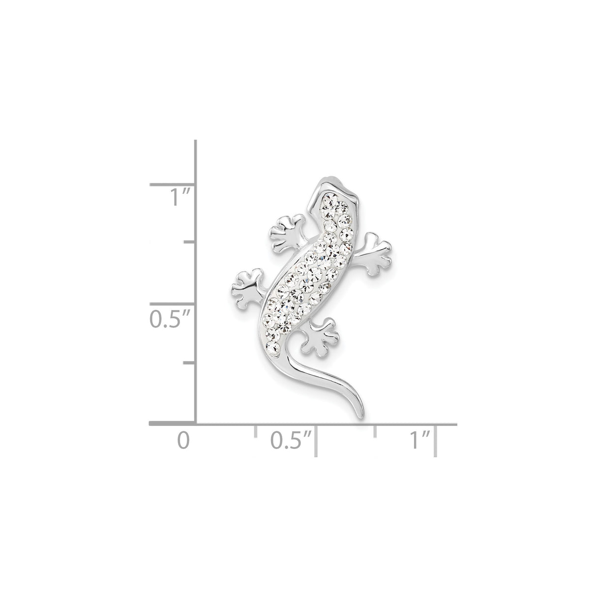 Sterling Silver Gecko Lizard Pendant with Clear Crystal Accents, Nature Inspired Animal Jewelry