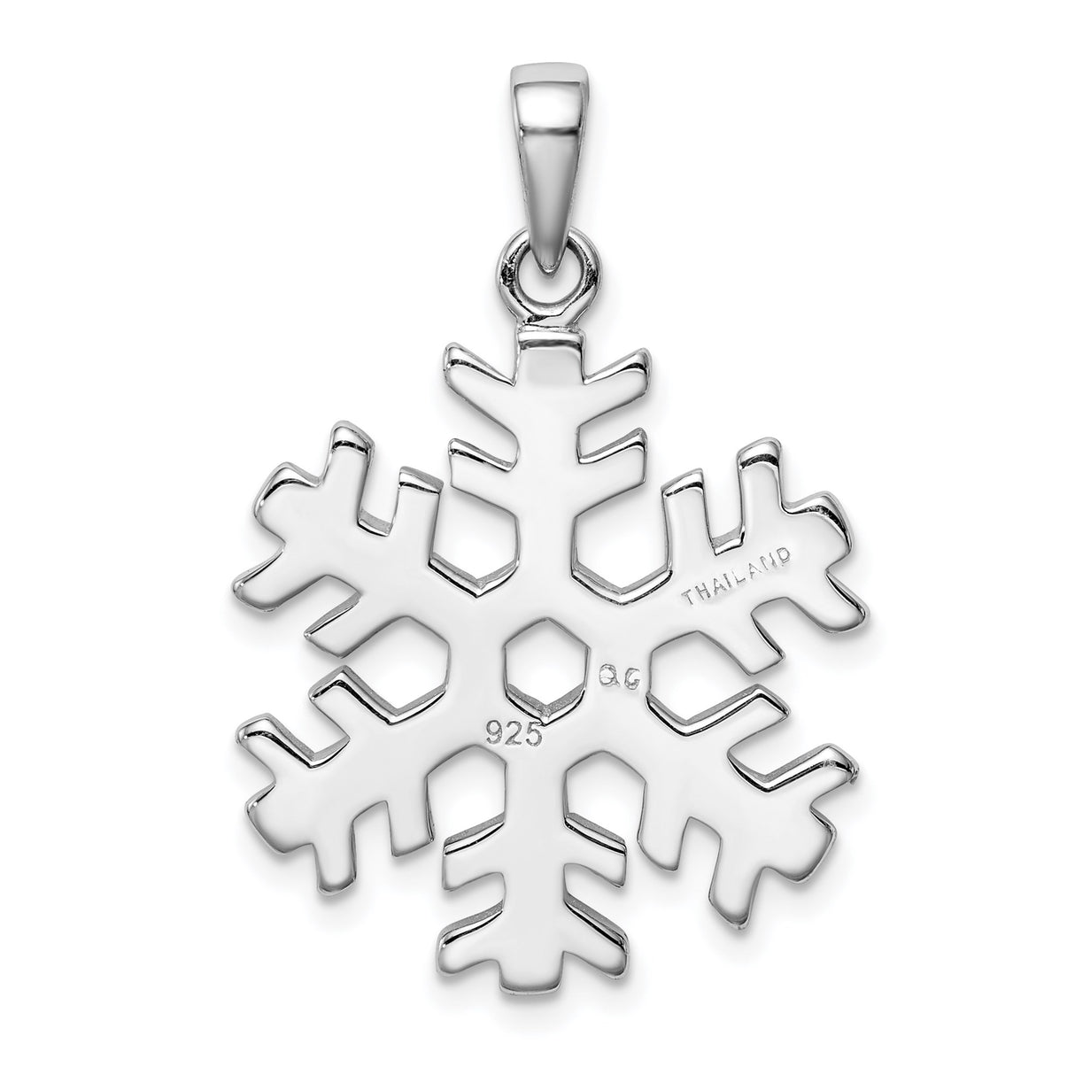 Sterling Silver Snowflake Pendant with Crystal, Six-Point Design, Winter Jewelry for Women