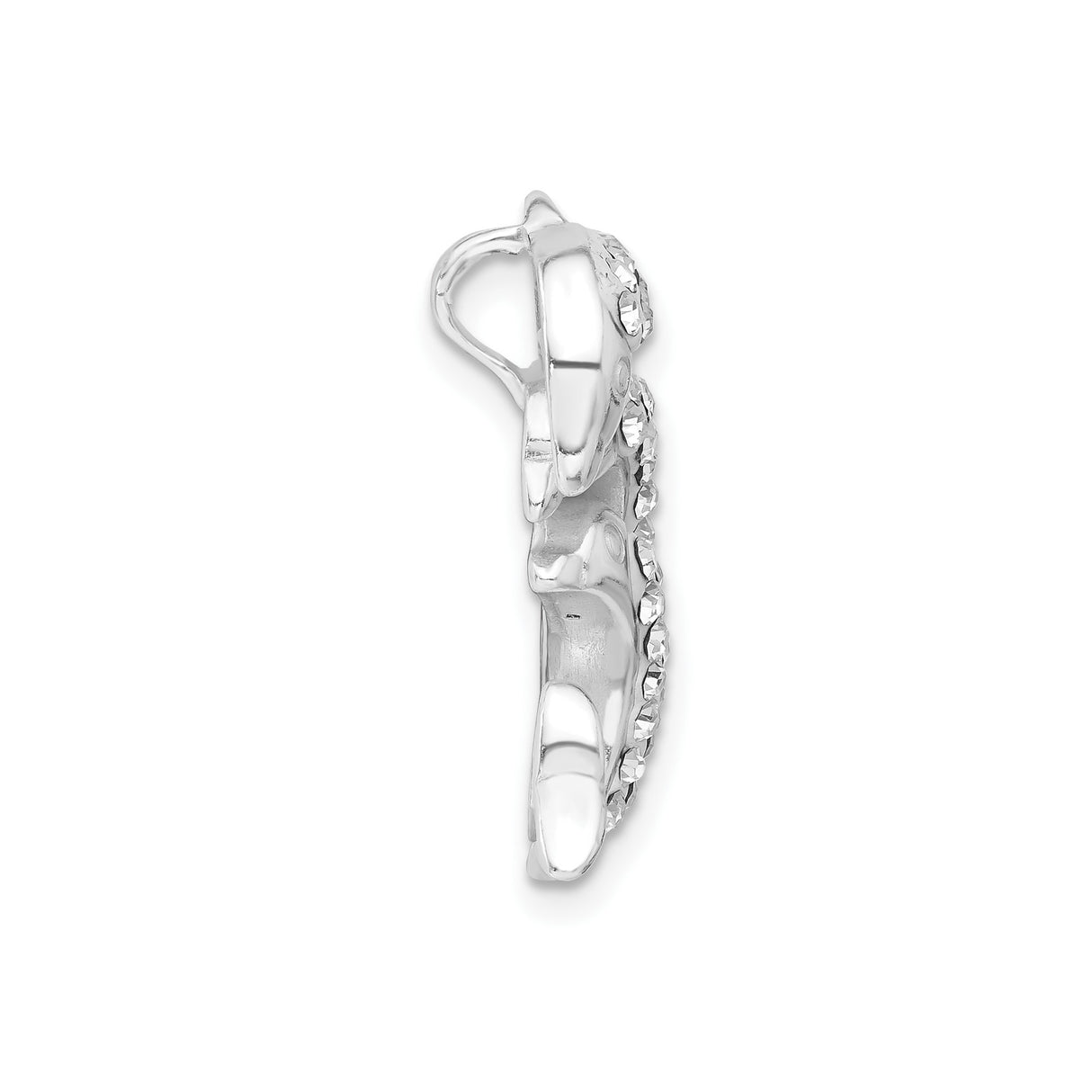 Sterling Silver Dolphin Pendant with Clear Crystal Accents, Three Dolphin Ocean Theme