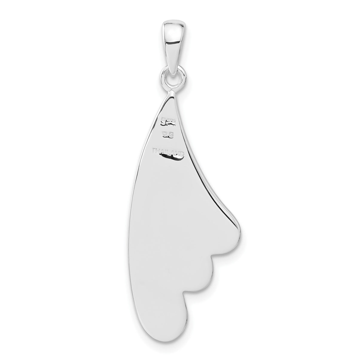 Sterling Silver Angel Wing Pendant with Clear Crystal Accents, Spiritual Memorial Jewelry for Women
