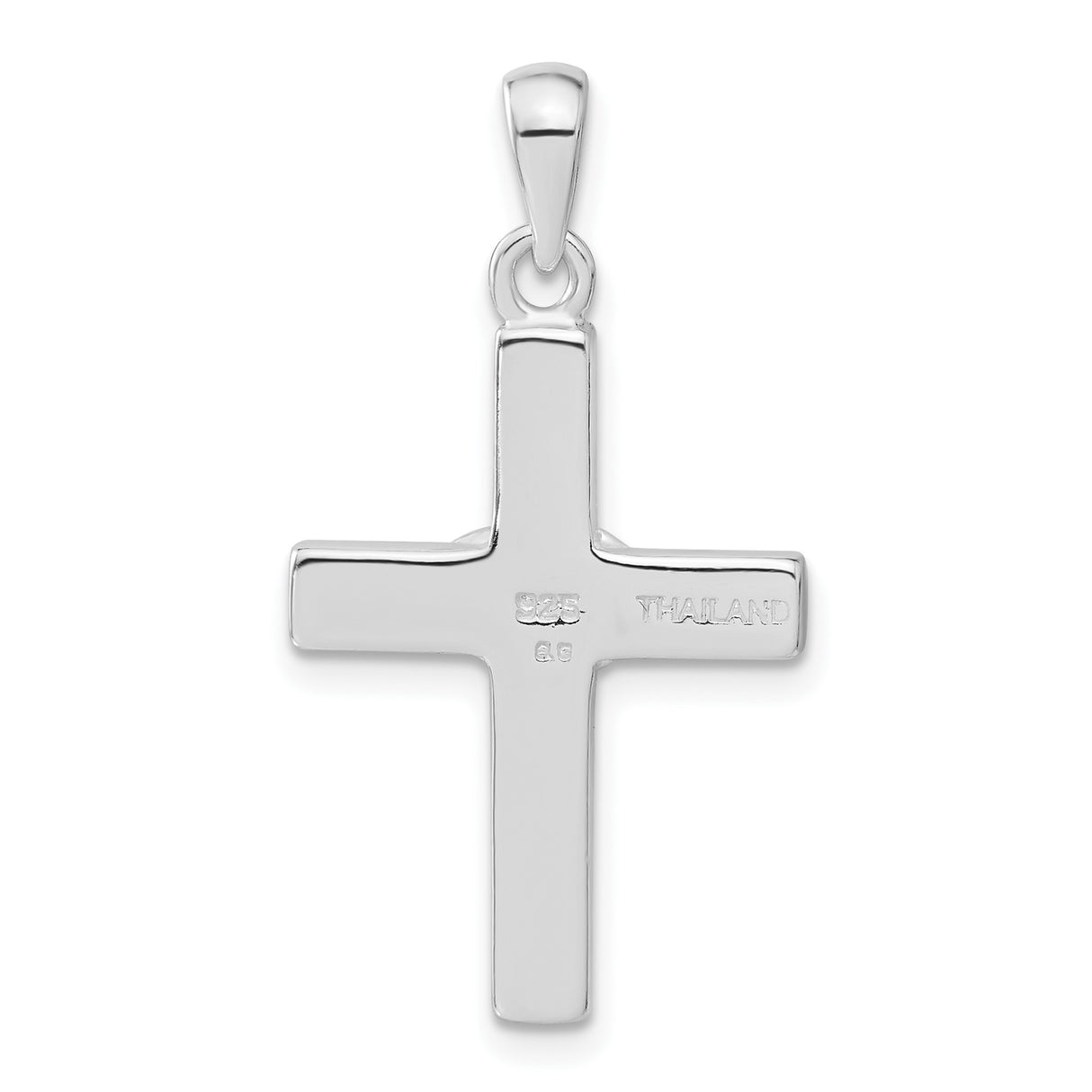 Sterling Silver Faith Pendant with Crystal Beveled Cross Charm for Men and Women