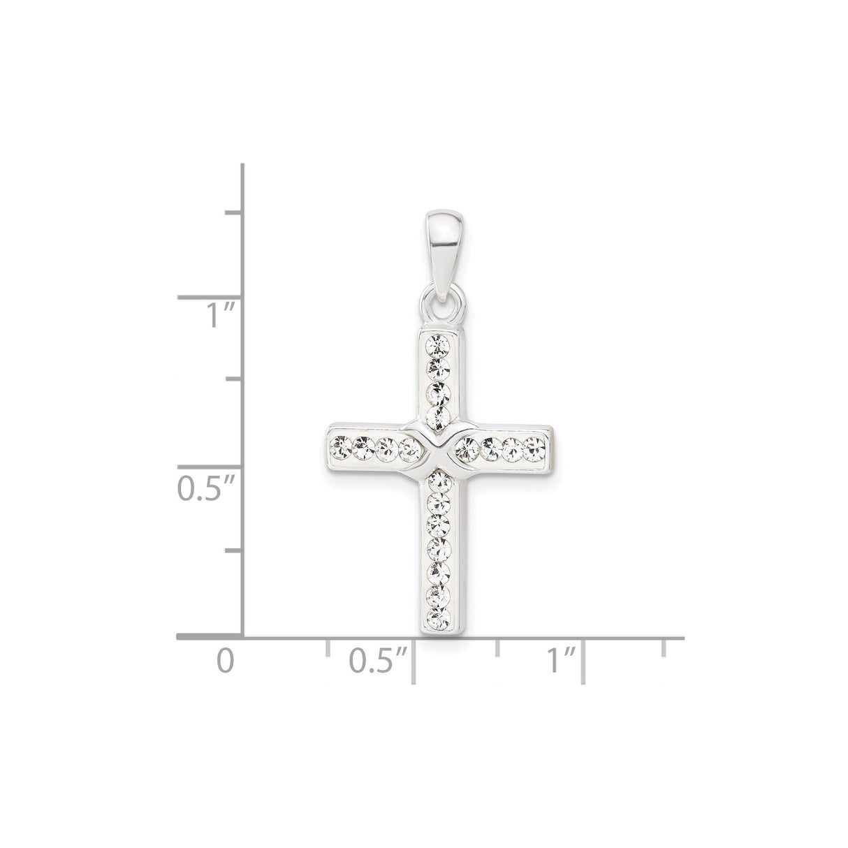 Sterling Silver Faith Pendant with Crystal Beveled Cross Charm for Men and Women