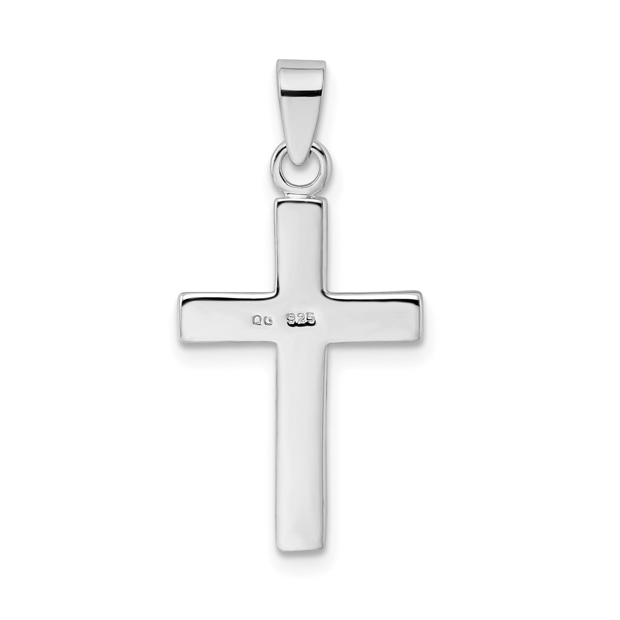 Sterling Silver Cross Pendant with Clear Crystal, Modern Style Faith Jewelry for Men and Women