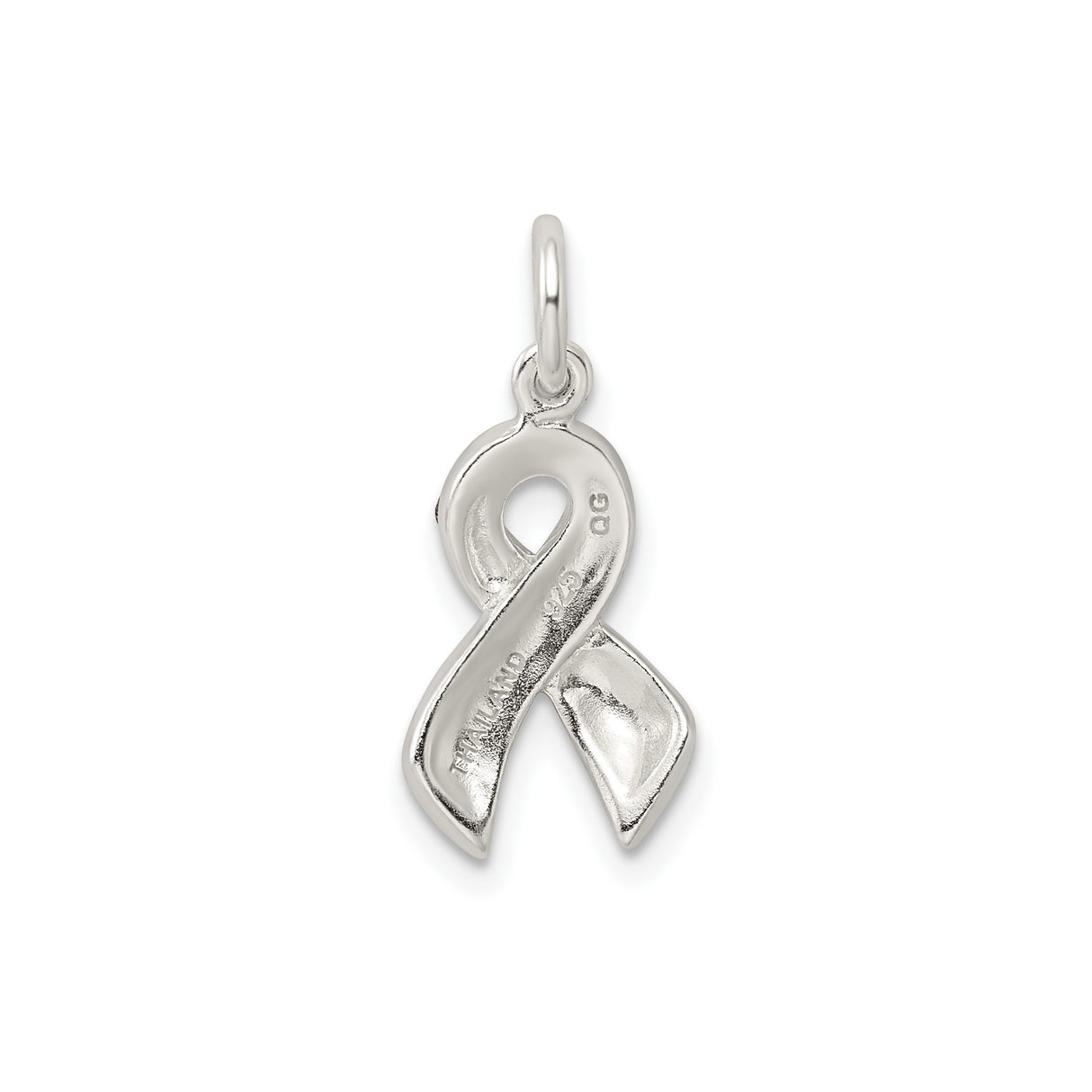 Sterling Silver Pendant with Crystals, Pink Ribbon Breast Cancer Awareness Jewelry