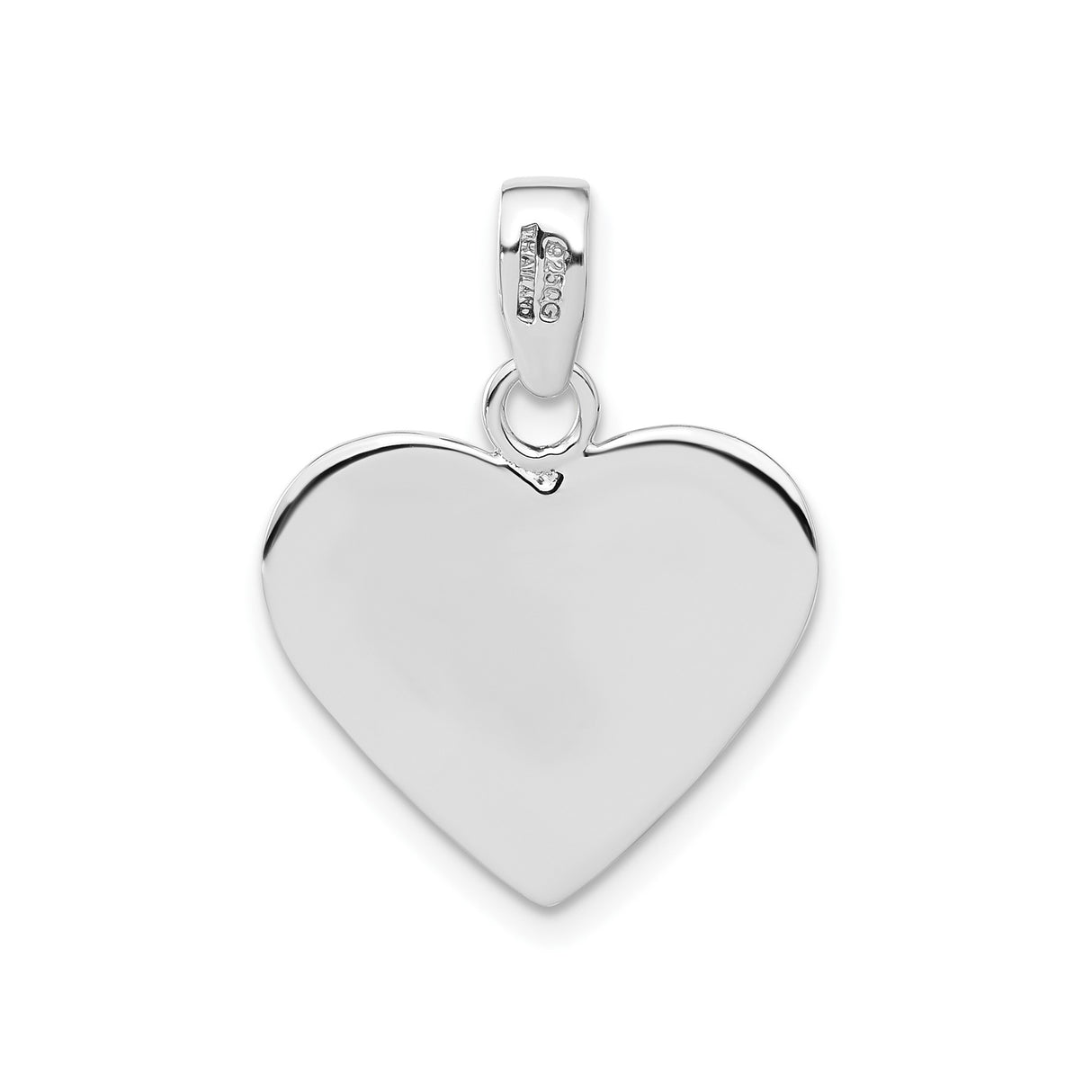 Sterling Silver Heart Pendant with Pink Enamel Center and Light Blue Crystals