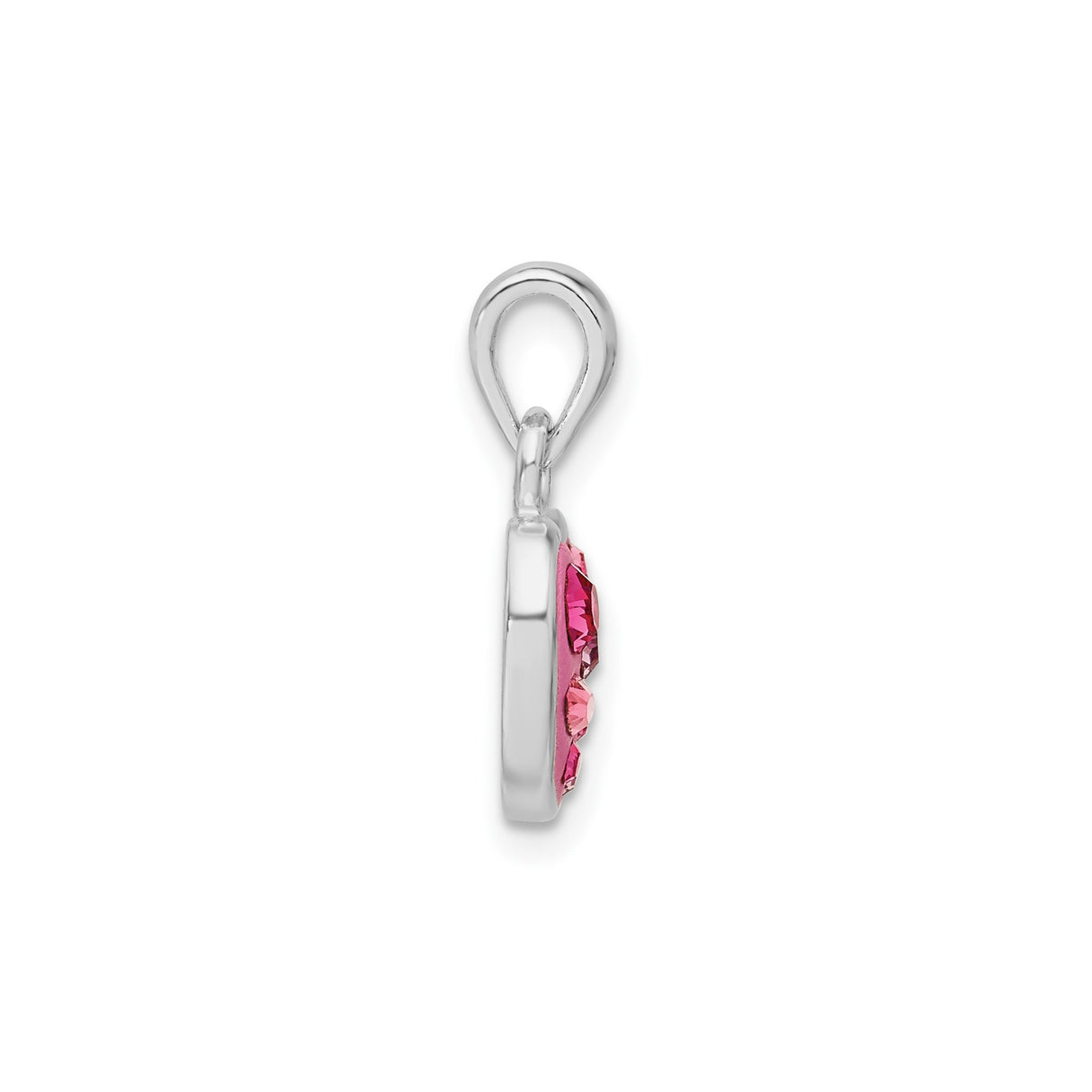 Sterling Silver Heart Pendant with Pink Enamel and Cubic Zirconia Accents, Romantic Jewelry for Women