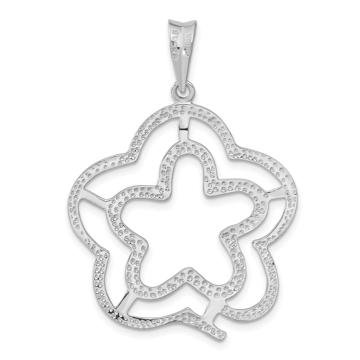 Sterling Silver Pendant with Openwork Abstract Floral Design, Nature-Inspired Jewelry for Women