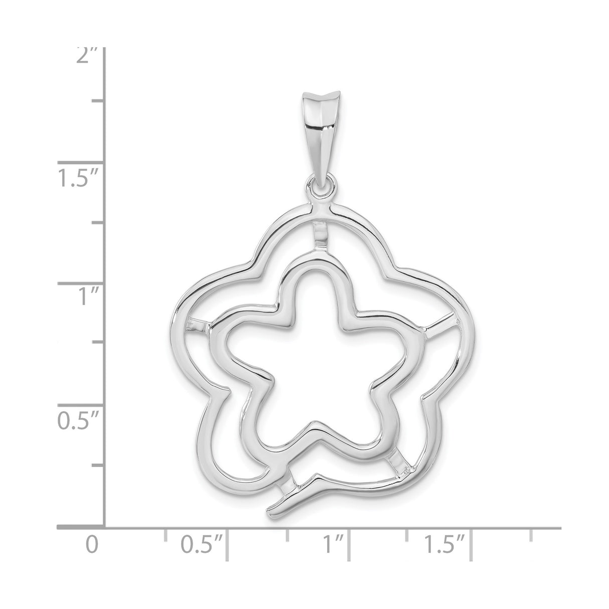 Sterling Silver Pendant with Openwork Abstract Floral Design, Nature-Inspired Jewelry for Women