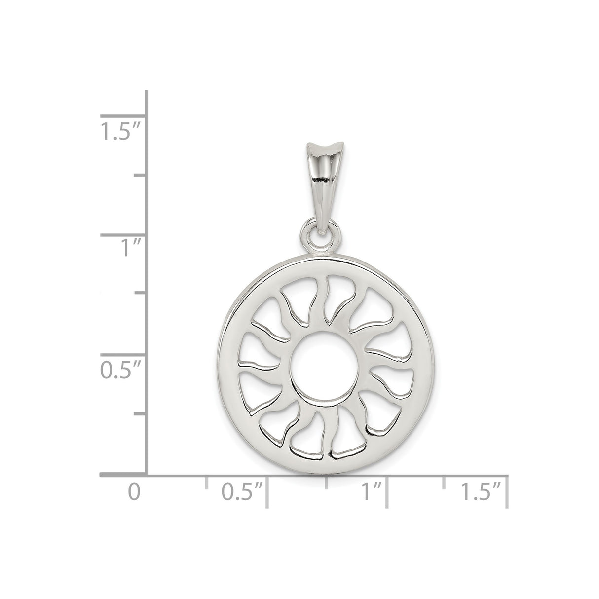 Sterling Silver Sunburst Pendant, Openwork Circular Sun Symbol, Celestial Boho Talisman
