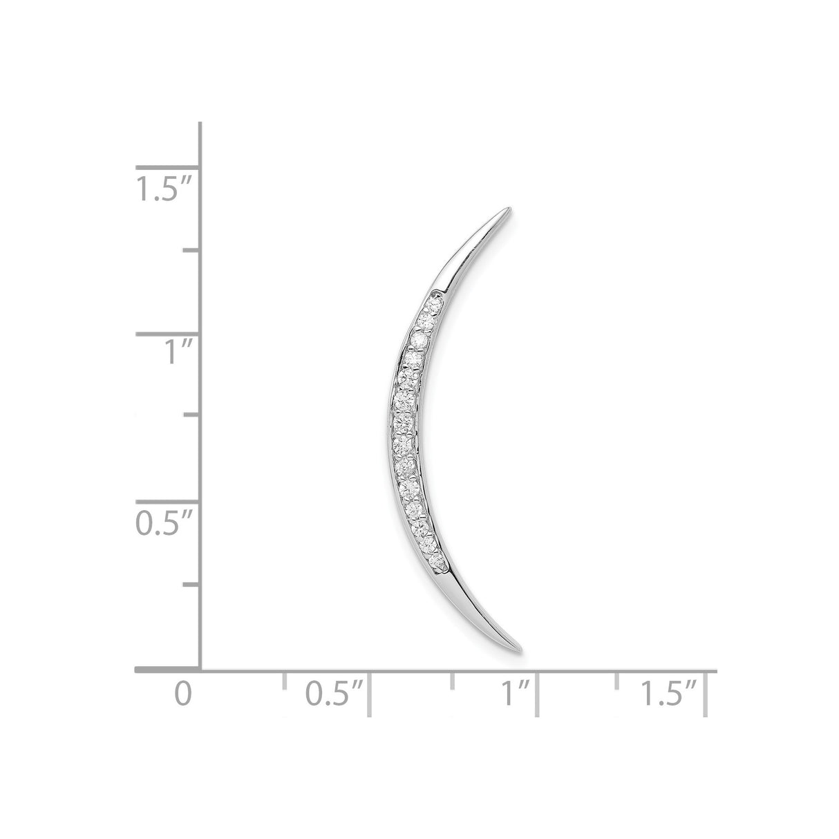 Sterling Silver Crescent Moon Pendant with Cubic Zirconia, Celestial and Boho Spiritual Jewelry