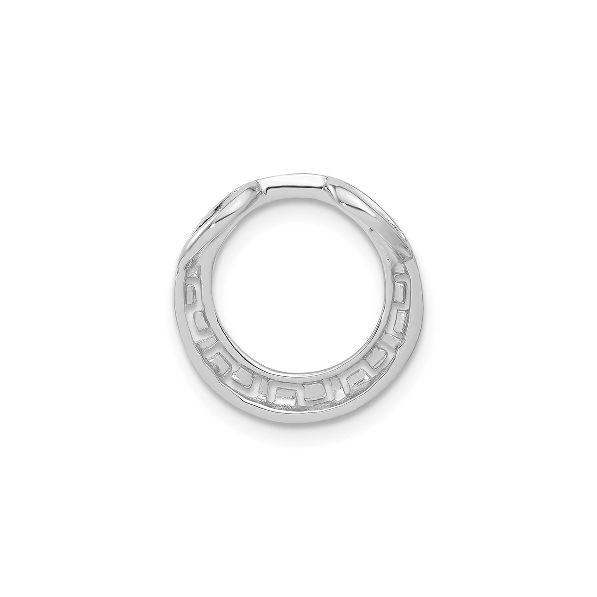 Sterling Silver Greek Key Ring, Raised Pattern Infinity Band, Unisex Mediterranean Style