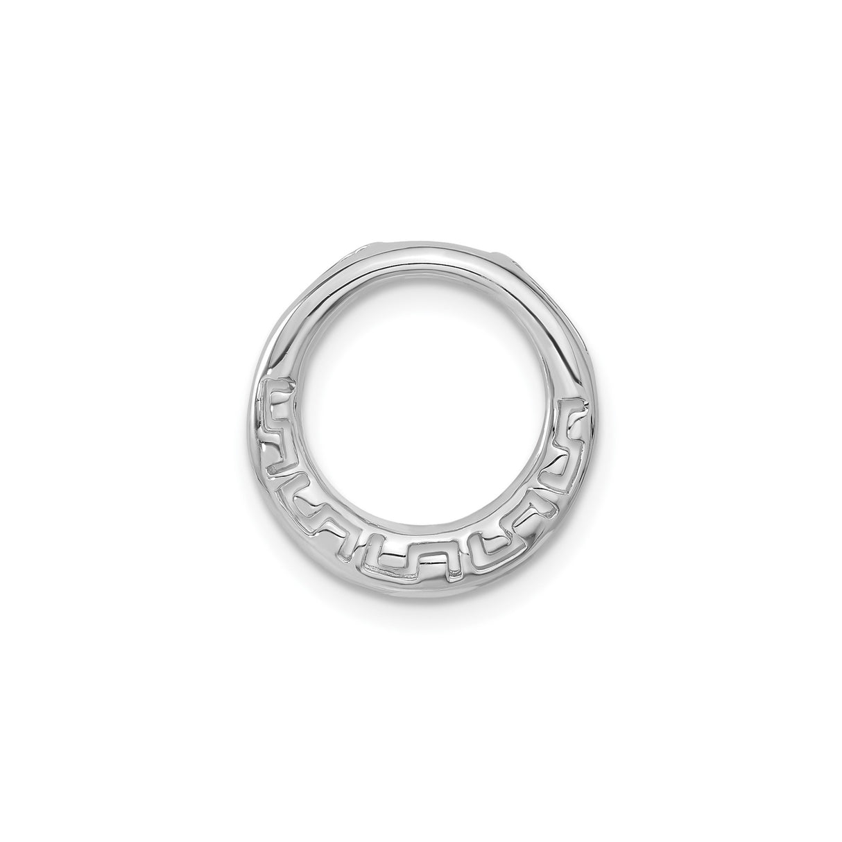 Sterling Silver Greek Key Ring, Raised Pattern Infinity Band, Unisex Mediterranean Style