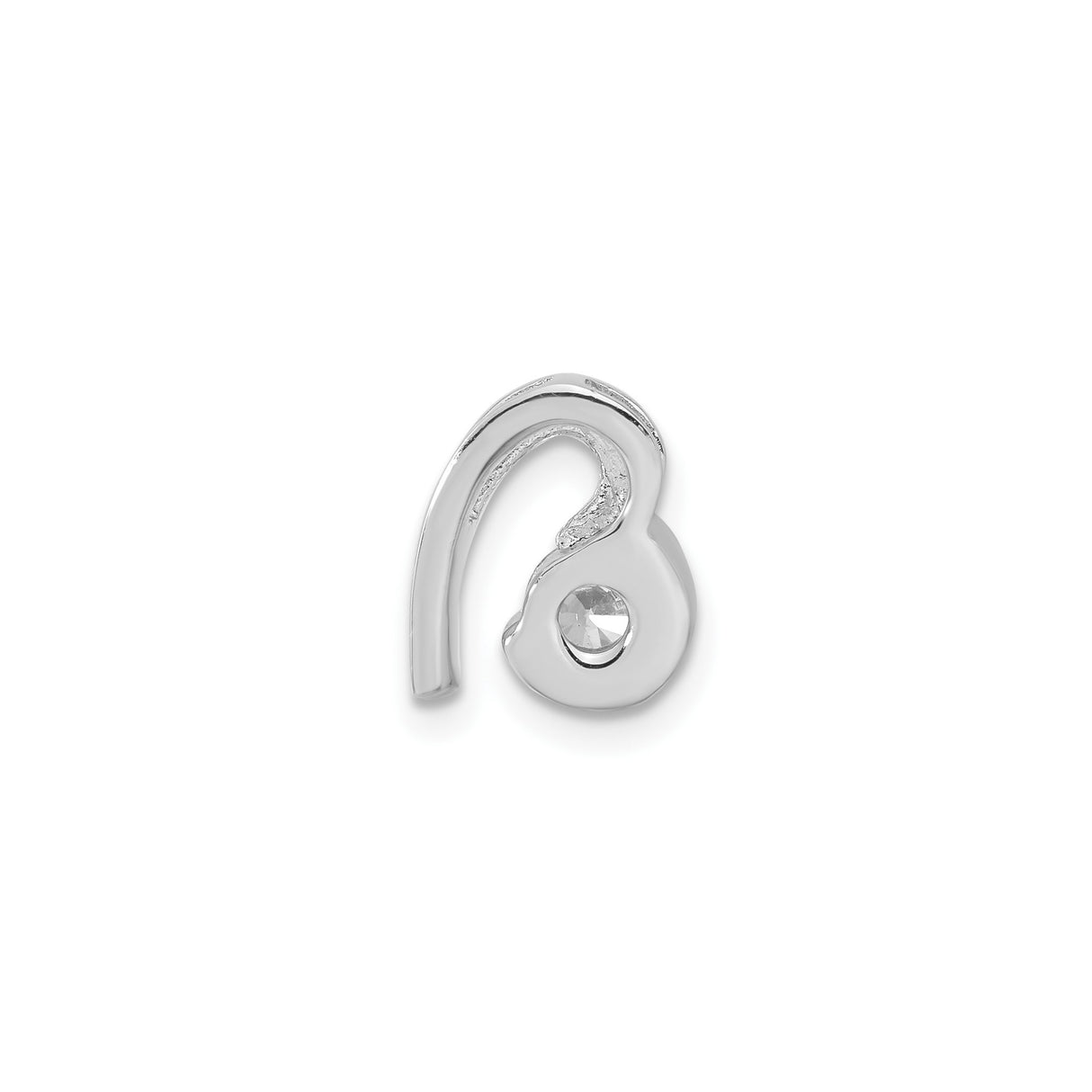 Sterling Silver Heart Pendant with Cubic Zirconia, Abstract Minimalist Design for Women