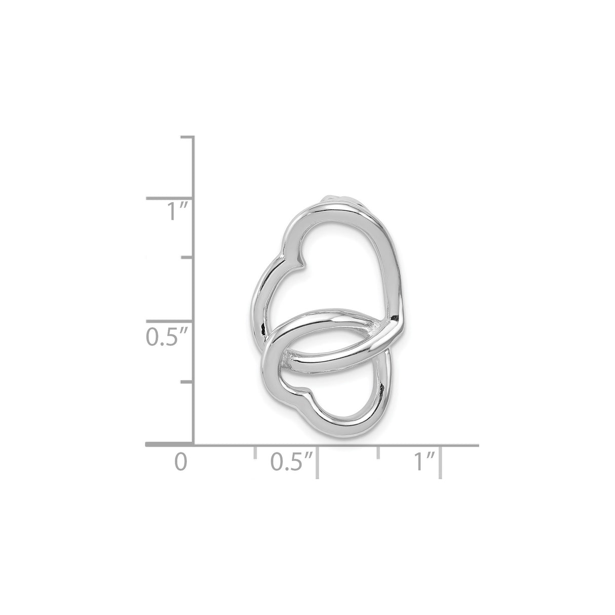 Sterling Silver Heart Pendant with Intertwined Open Hearts, Symbol of Eternal Love and Faith