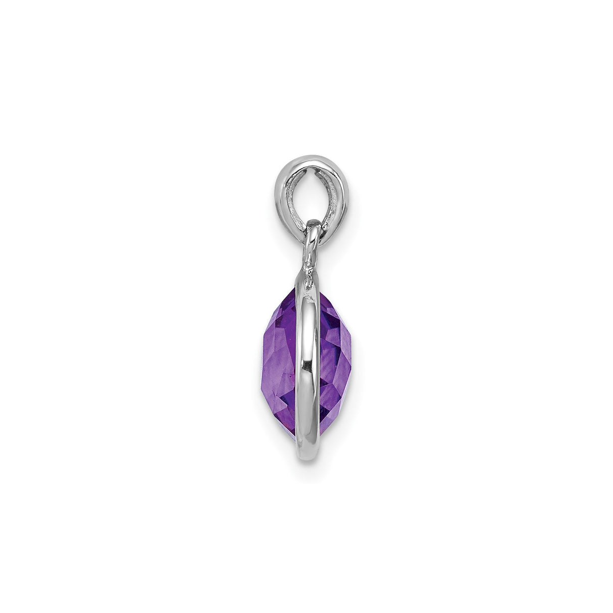 Sterling Silver Pendant with Amethyst Gemstone, February Birthstone Jewelry for Women