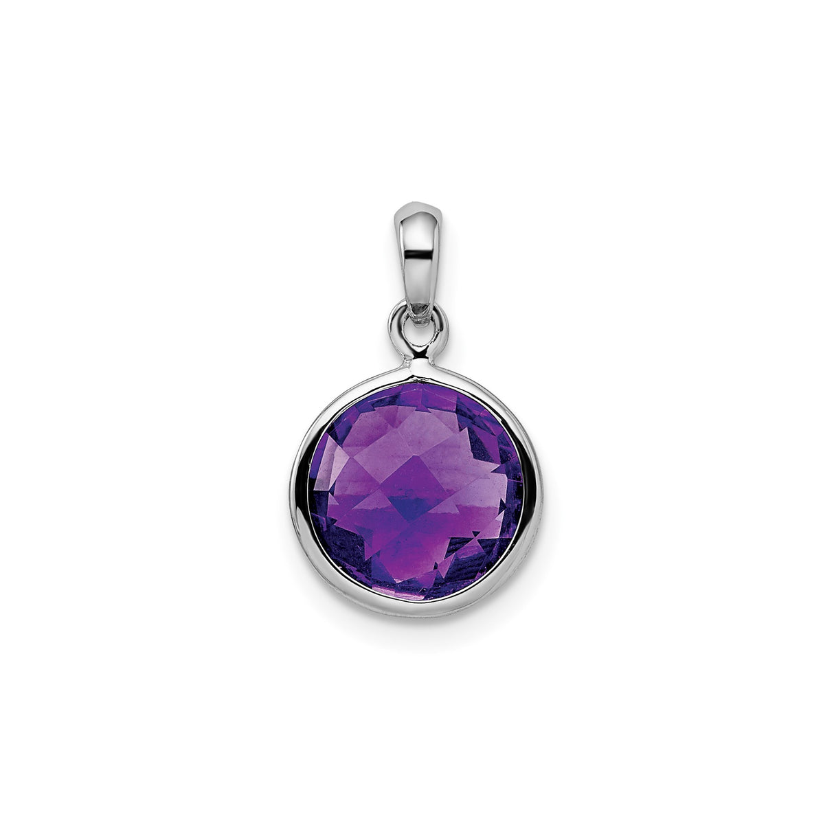 Sterling Silver Pendant with Amethyst Gemstone, February Birthstone Jewelry for Women