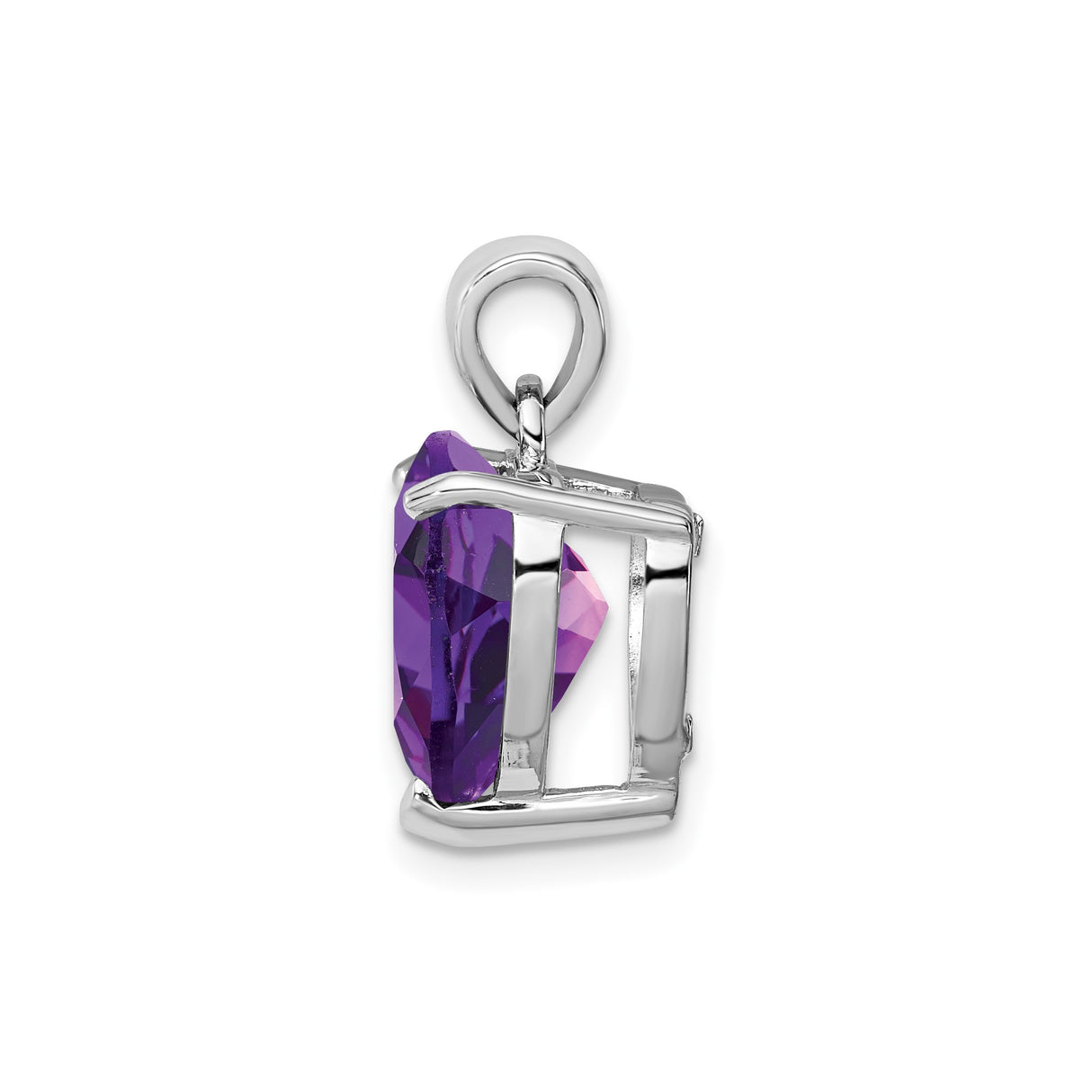 Sterling Silver Heart Pendant with Amethyst Gemstone, Romantic Jewelry for Women