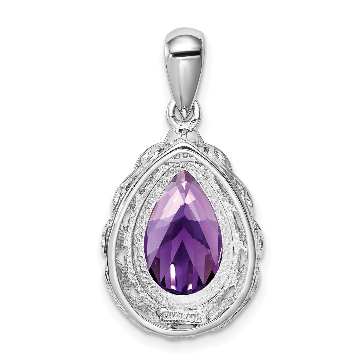 Amethyst 20x15mm 3.9ct Charm Pendant in Real 925 Sterling Silver