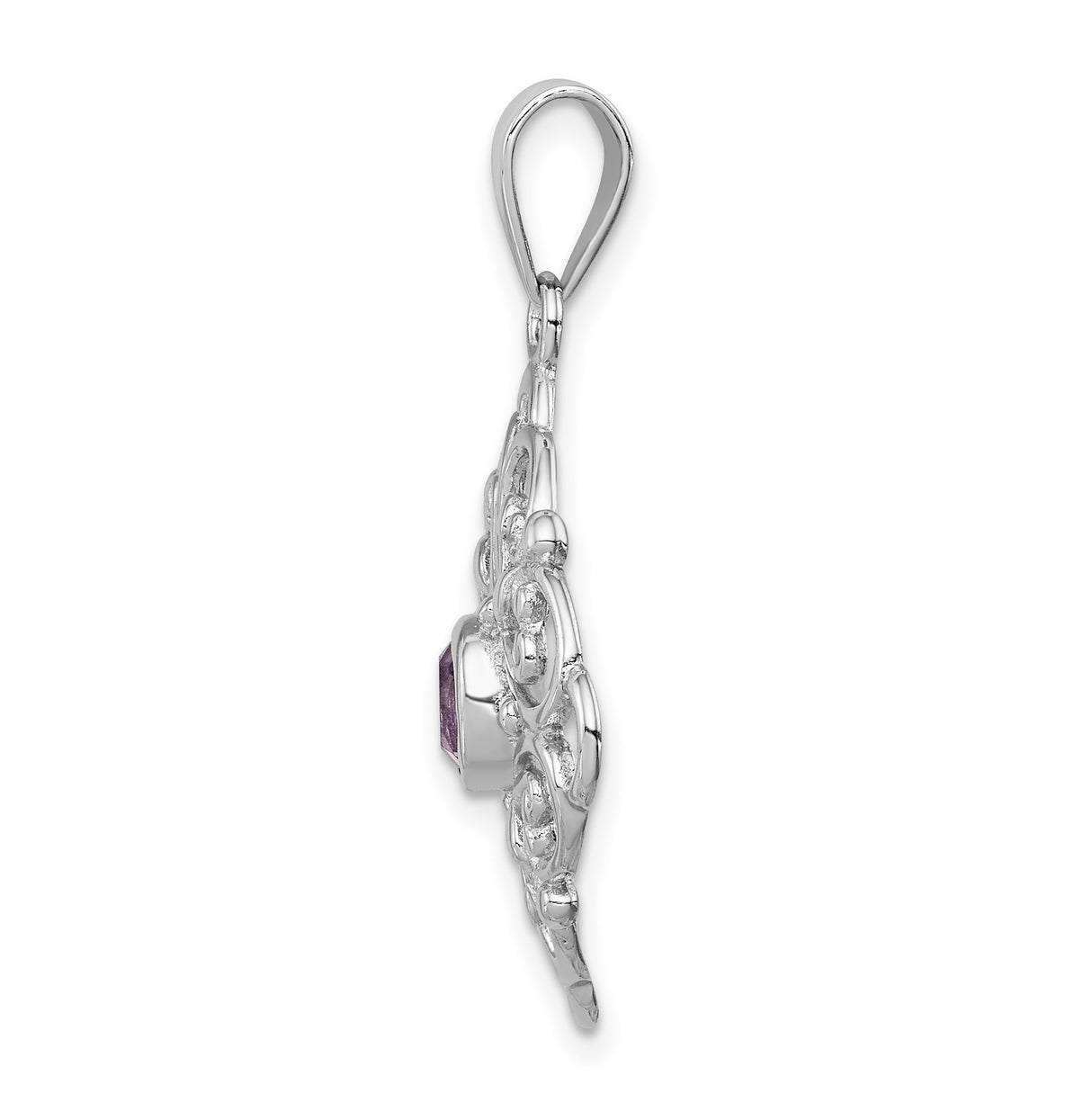 Amethyst Charm Pendant in Real 925 Sterling Silver