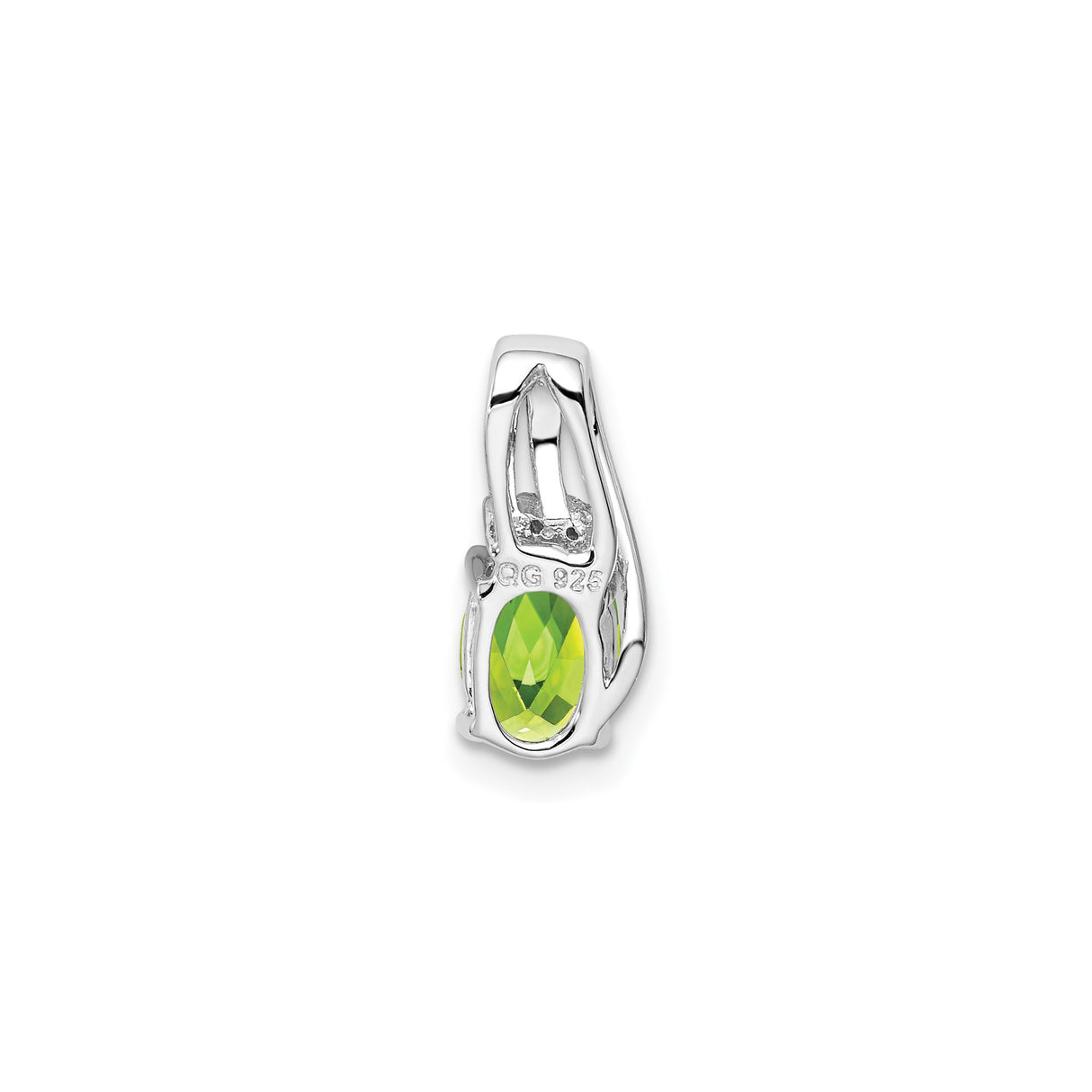 Sterling Silver Pendant with Peridot and Diamond Accents, August Birthstone Jewelry for Women