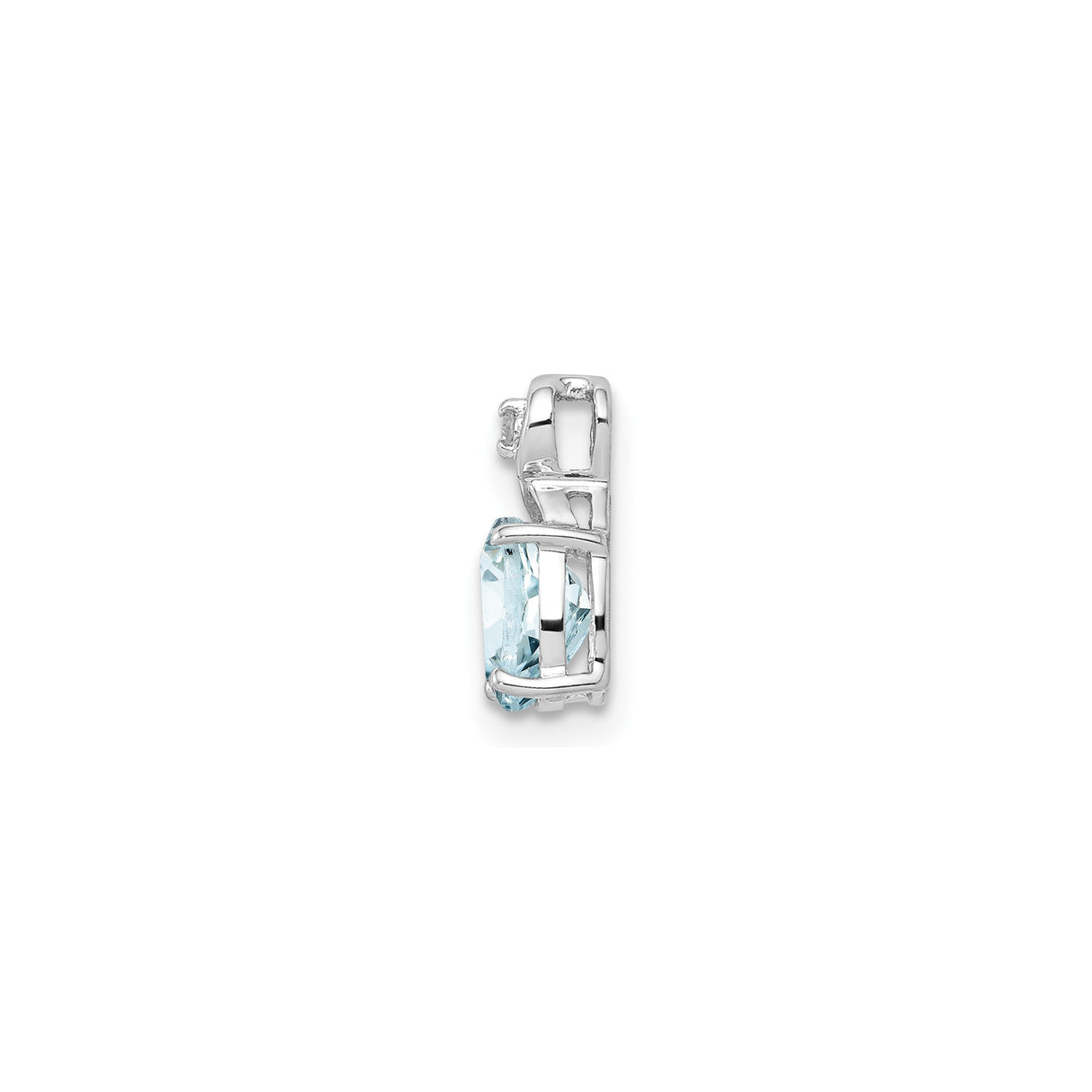 Sterling Silver Infinity Pendant with Aquamarine and Diamond Accents, Minimalist Jewelry for Women