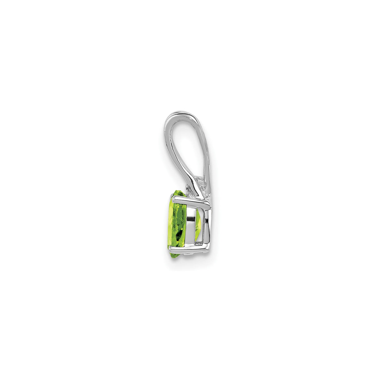 Sterling Silver Peridot Pendant with Diamond Accent and Twisted Bail Design for Women