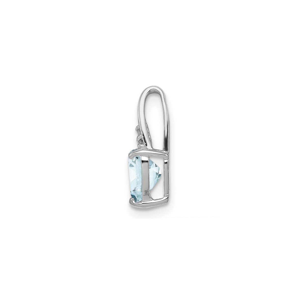 Sterling Silver Heart Pendant with Aquamarine and Diamond Accents, Romantic Design for Women