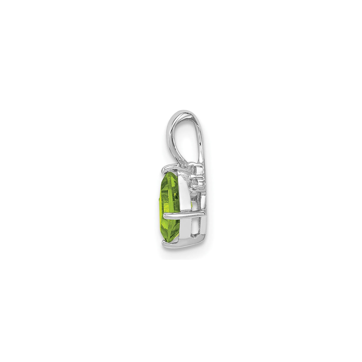 Sterling Silver Pendant with Peridot and Diamond Accents, August Birthstone Jewelry for Women