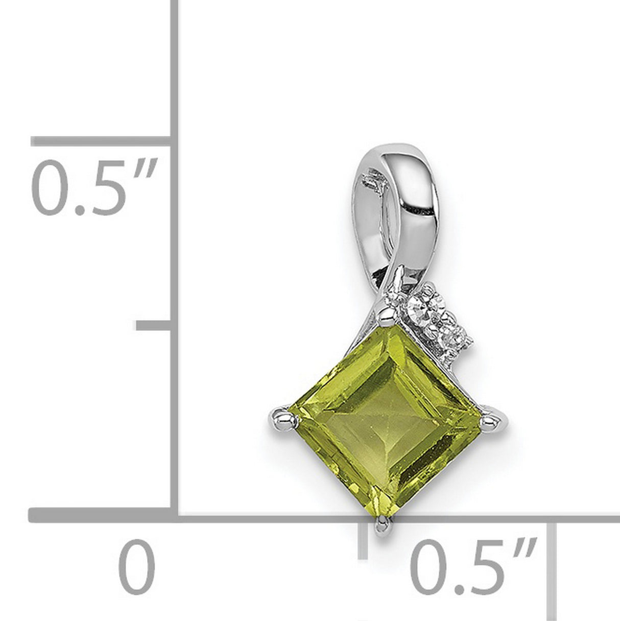 Sterling Silver Pendant with Peridot and Diamond Accents, August Birthstone Jewelry for Women