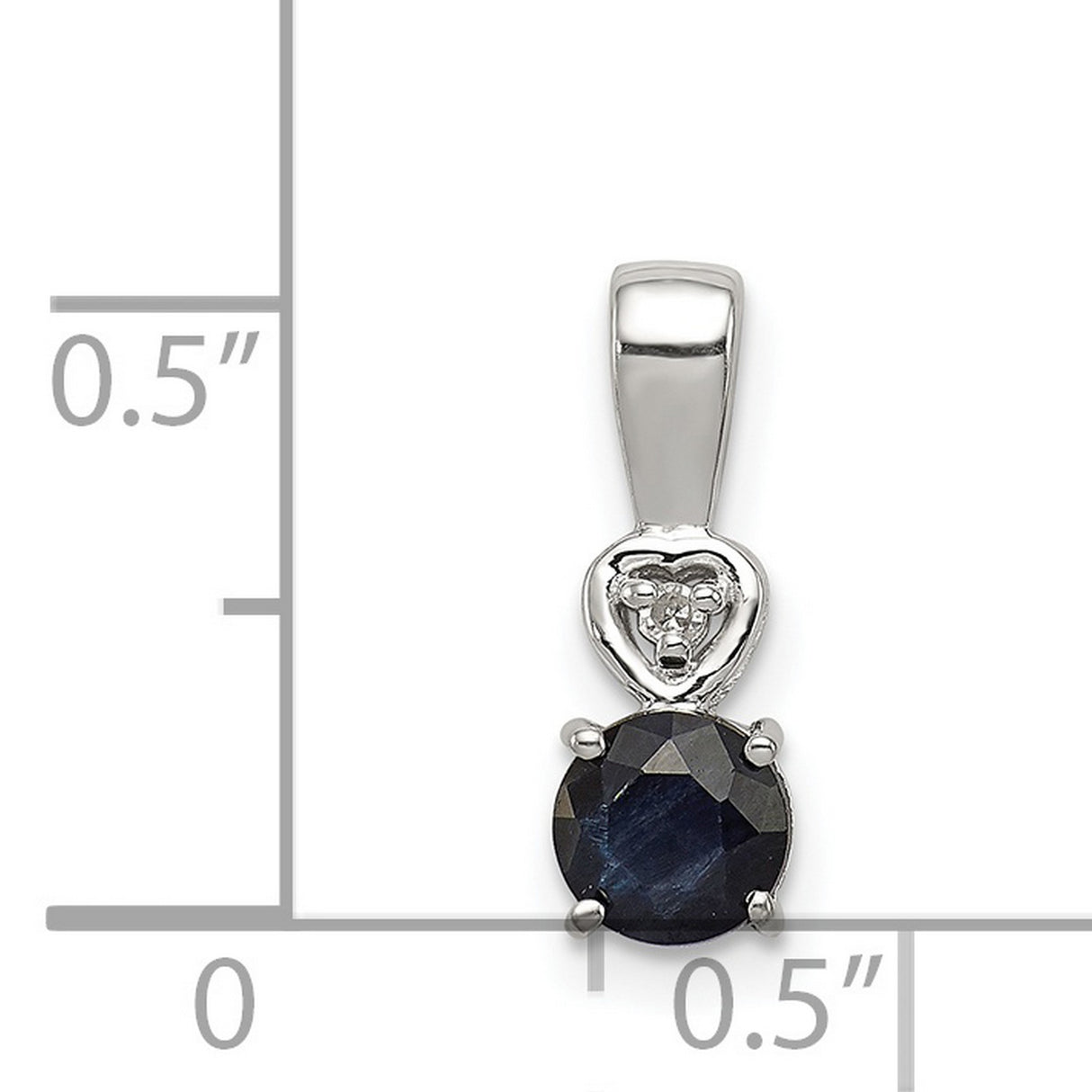 Sterling Silver Bear Heart Pendant with Sapphire and Diamond, Wildlife Symbol of Love and Strength
