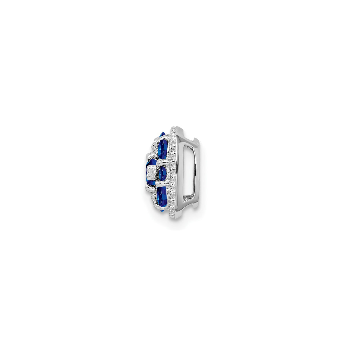 Sterling Silver Cushion Pendant with Sapphire Cluster, Square Design Jewelry for Women