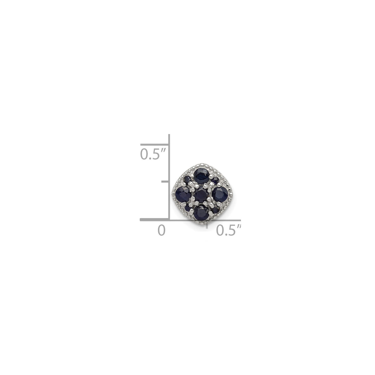 Sterling Silver Cushion Pendant with Sapphire Cluster, Square Design Jewelry for Women