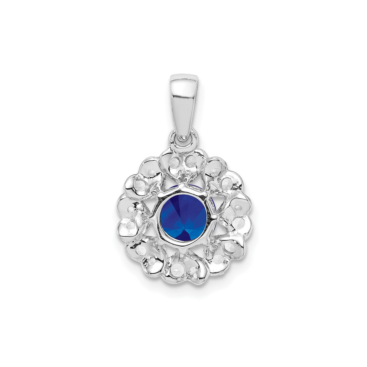 Sterling Silver Heart Pendant with Sapphire and White Topaz Accents, Romantic Jewelry for Women