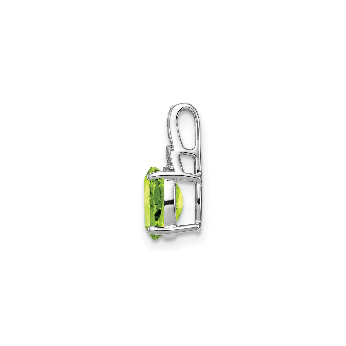 Sterling Silver Pendant with Peridot and Diamond Accents, August Birthstone Jewelry for Women