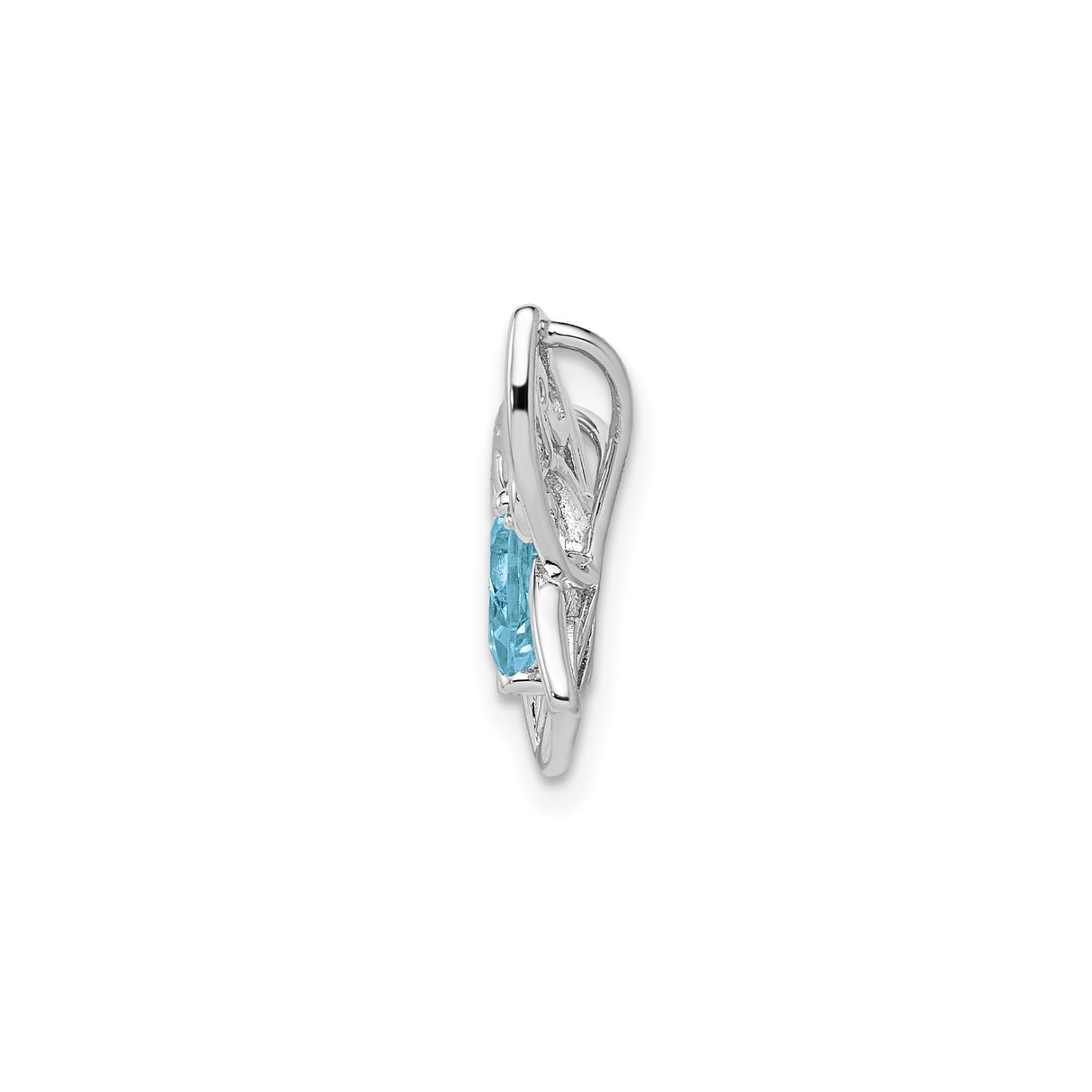 Sterling Silver Butterfly Pendant with Swiss Blue Topaz and Diamond Detailing