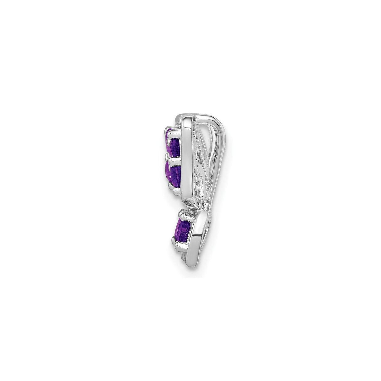 Sterling Silver Butterfly Pendant with Amethyst and Diamond, Feminine Nature-Inspired Design