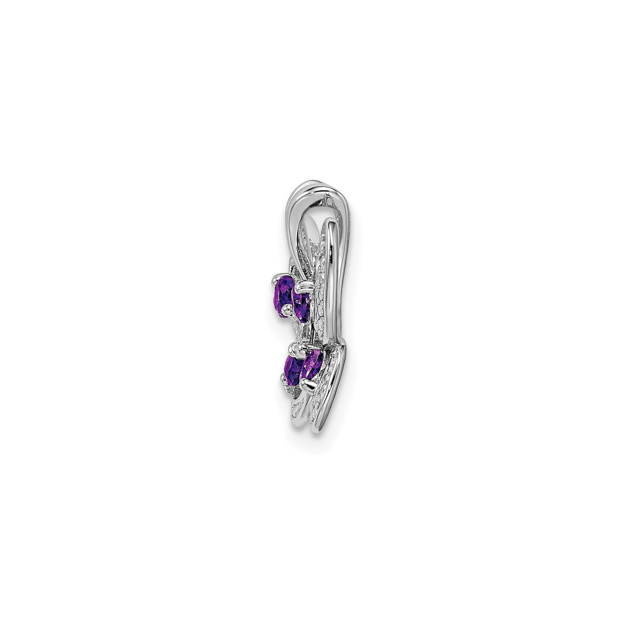 Sterling Silver Butterfly Pendant with Amethyst and Diamond Accents, Nature Inspired Jewelry