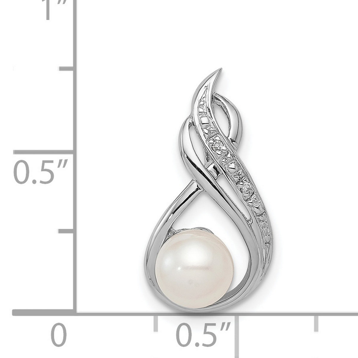 Sterling Silver Infinity Pendant with White Cultured Pearl and Diamonds Accents
