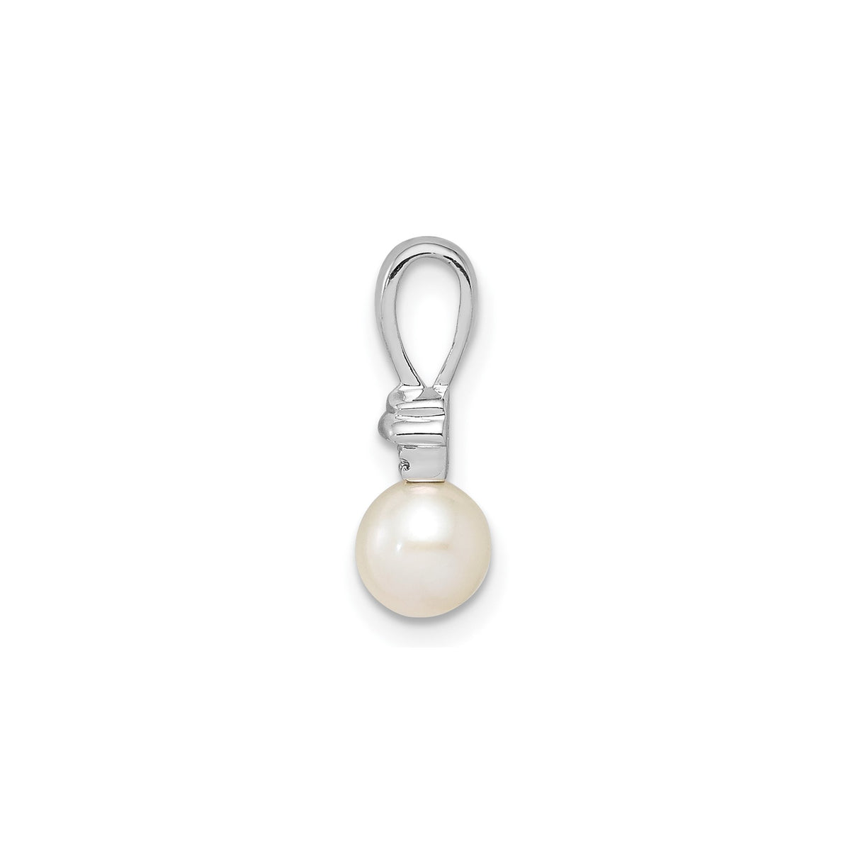 Sterling Silver Pendant with White Cultured Pearl and Diamond Accent, Bridal or Anniversary Jewelry