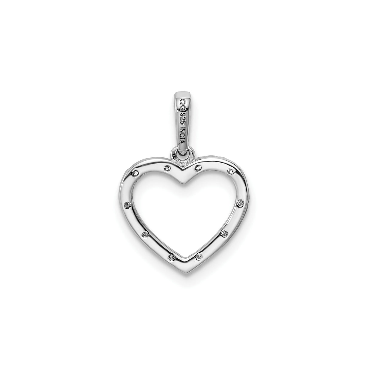 Sterling Silver Heart Pendant with Diamond Cut Texture, Romantic Design for Women
