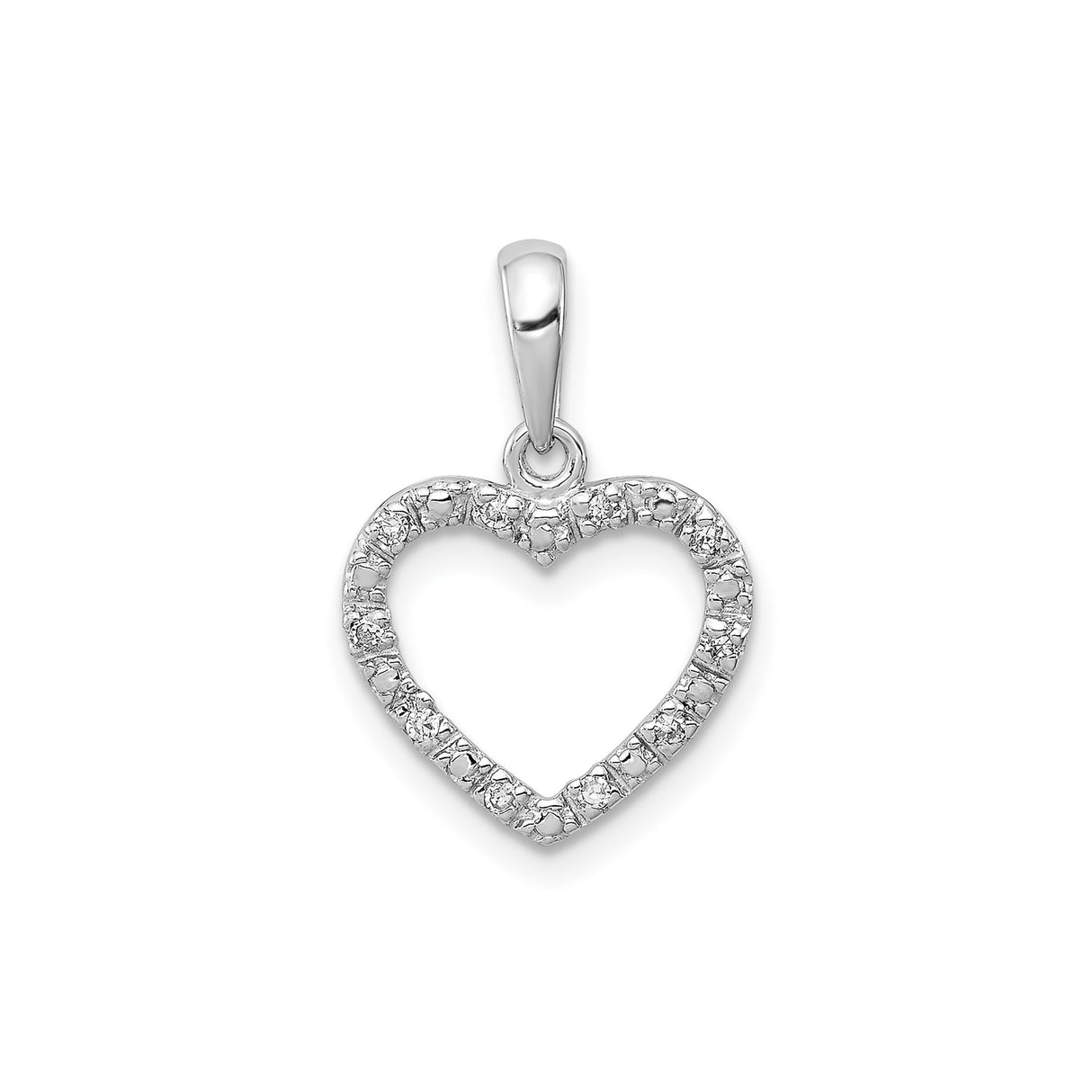 Sterling Silver Heart Pendant with Diamond Cut Texture, Romantic Design for Women