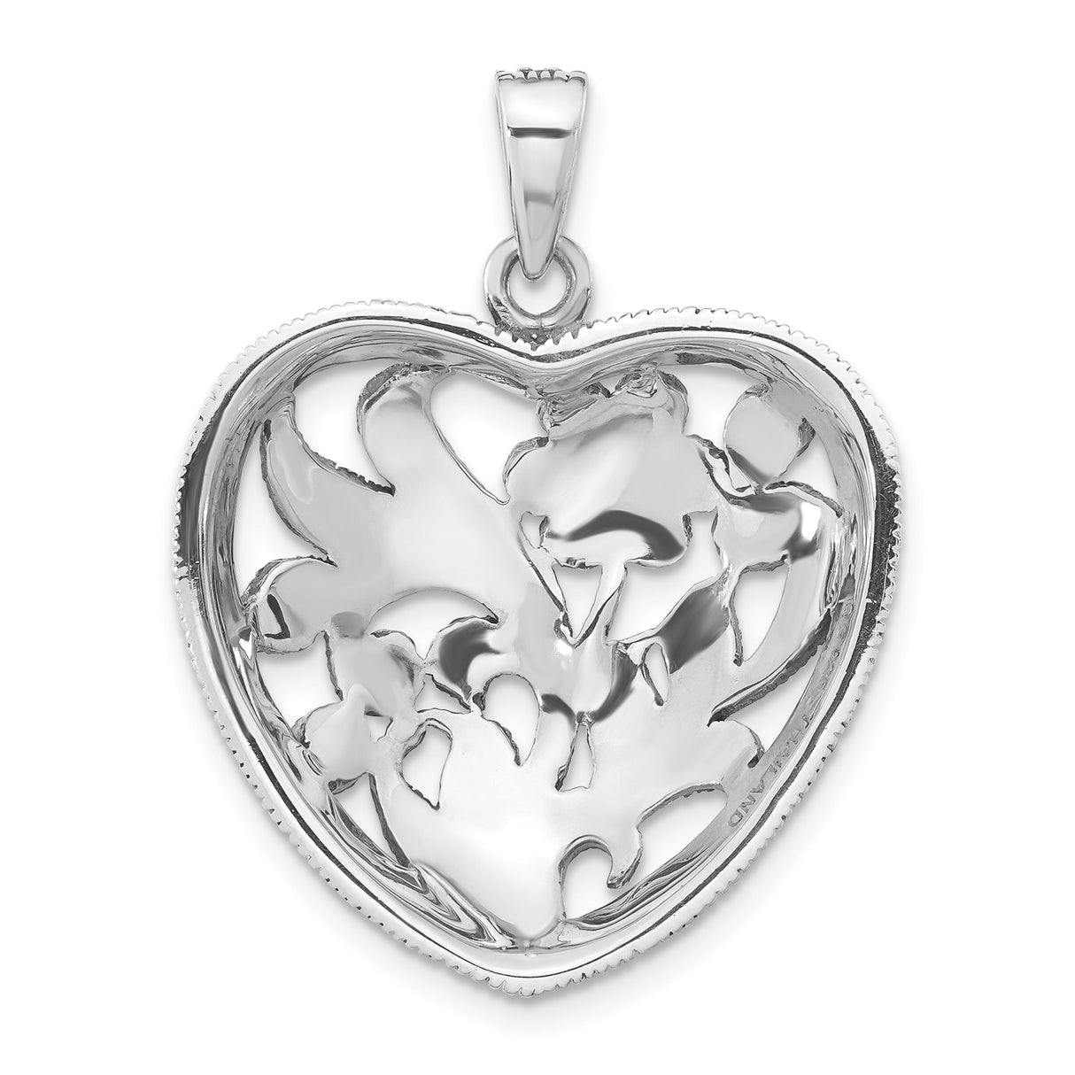 Sterling Silver Heart Pendant with Marcasite and Filigree Floral Design