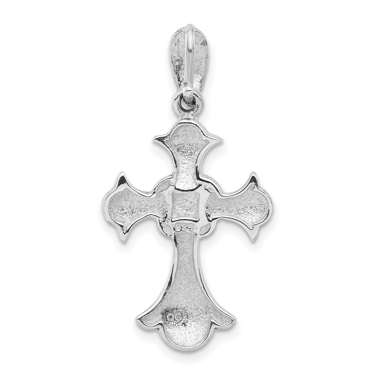 Marcasite and Cultured Pearl Cross Charm Pendant in Real 925 Sterling Silver