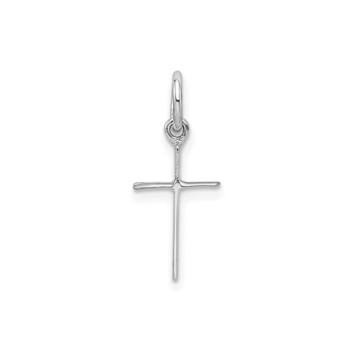 Sterling Silver Cross Pendant, Slim Vertical Design, Unisex Modern Faith Jewelry Charm