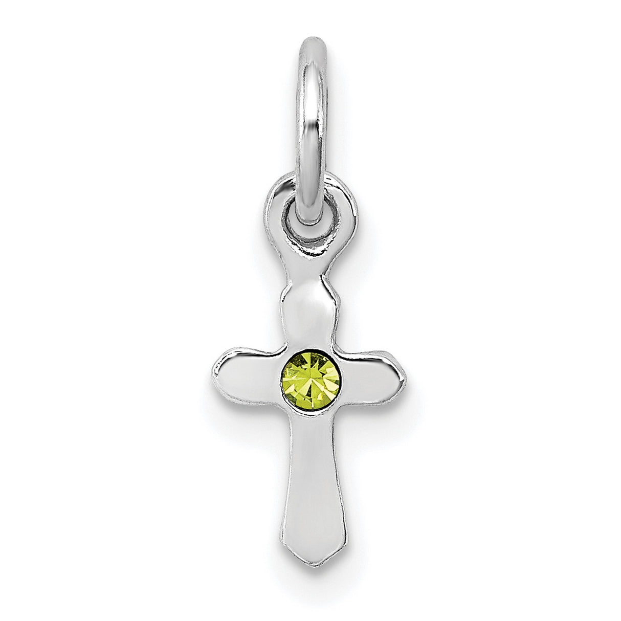 Childs Preciosa Crystal Aug Cross Charm Pendant in Real 925 Sterling Silver