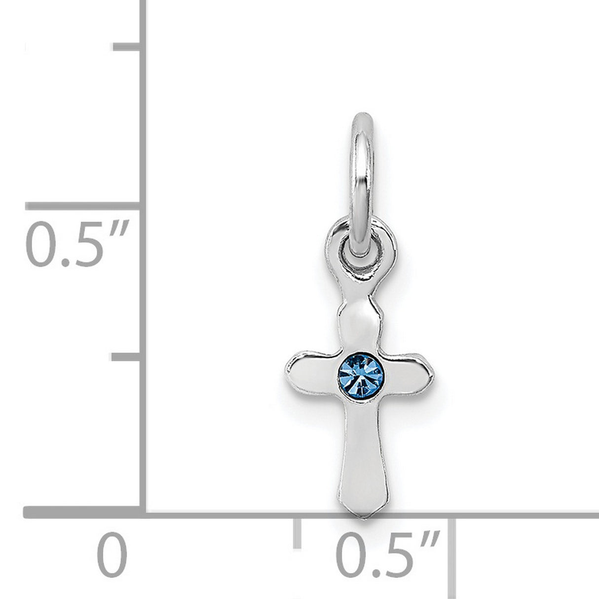 Childs Preciosa Crystal Dec Cross Charm Pendant in Real 925 Sterling Silver