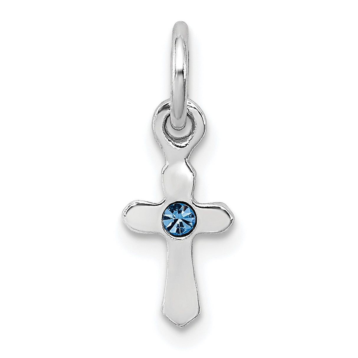 Childs Preciosa Crystal Dec Cross Charm Pendant in Real 925 Sterling Silver